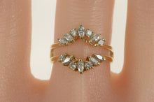 Load image into Gallery viewer, 14K 0.64 Ctw Marquise Diamond Chevron Wrap Band Ring Yellow Gold