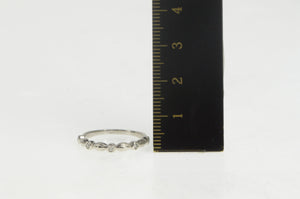 10K Diamond Scalloped Classic Wedding Band Ring White Gold