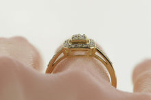 Load image into Gallery viewer, 14K 0.31 Ctw Squared Diamond Cluster Engagement Ring Yellow Gold