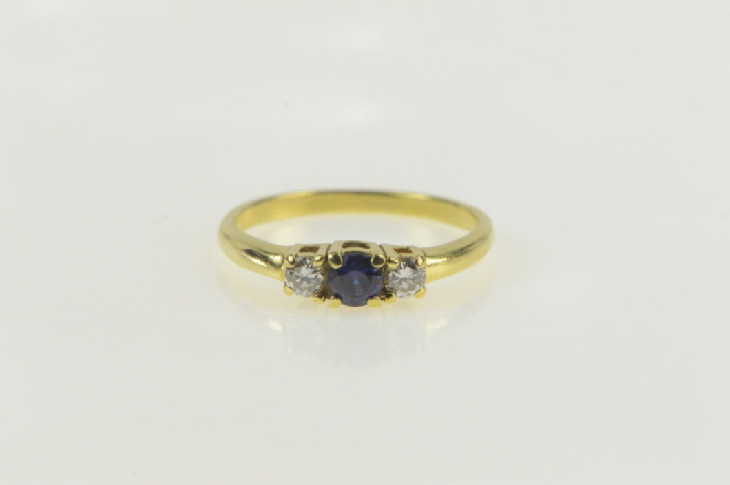 18K 0.53 Ctw Sapphire Diamond Engagement Ring Yellow Gold