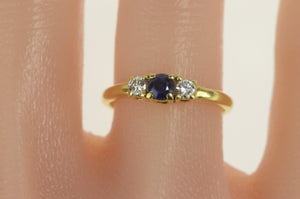 18K 0.53 Ctw Sapphire Diamond Engagement Ring Yellow Gold