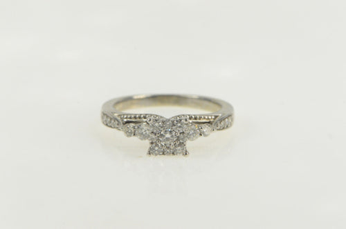 14K 0.32 Ctw Squared Diamond Engagement Ring White Gold