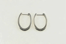 Load image into Gallery viewer, 14K 0.38 Ctw Diamond Channel Inset Oval Hoop Earrings White Gold