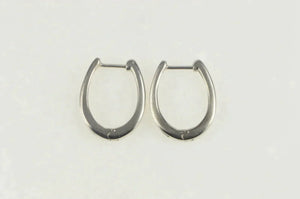 14K 0.38 Ctw Diamond Channel Inset Oval Hoop Earrings White Gold