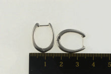 Load image into Gallery viewer, 14K 0.38 Ctw Diamond Channel Inset Oval Hoop Earrings White Gold