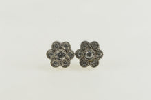Load image into Gallery viewer, 14K 0.39 Ctw Ornate Diamond Flower Stud Earrings White Gold