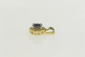 14K 0.75 Ctw Oval Sapphire Diamond Halo Classic Earrings Yellow Gold