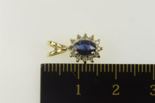 Load image into Gallery viewer, 14K 0.75 Ctw Oval Sapphire Diamond Halo Classic Earrings Yellow Gold