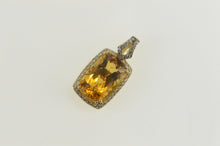Load image into Gallery viewer, 14K 7.76 Ctw LeVian Designer Citrine Diamond Halo Pendant Yellow Gold