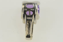Load image into Gallery viewer, 14K Cushion Faceted Amethyst Diamond Statement Pendant White Gold