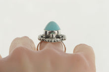 Load image into Gallery viewer, Sterling Silver Ornate Turquoise Native American Statement Ring