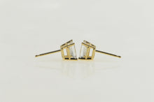 Load image into Gallery viewer, 14K Emerald Cut Solitaire Classic Stud CZ Earrings Yellow Gold