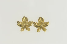 Load image into Gallery viewer, 14K High Relief Leaf Nature Motif Stud Earrings Yellow Gold