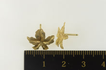 Load image into Gallery viewer, 14K High Relief Leaf Nature Motif Stud Earrings Yellow Gold