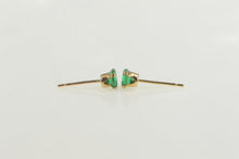 Load image into Gallery viewer, 10K Round Syn. Emerald Plain Solitaire Stud Earrings Yellow Gold