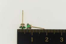 Load image into Gallery viewer, 10K Round Syn. Emerald Plain Solitaire Stud Earrings Yellow Gold