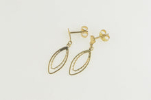 Load image into Gallery viewer, 14K Marquise Filigree Dangle Retro Statement Earrings Yellow Gold