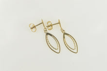 Load image into Gallery viewer, 14K Marquise Filigree Dangle Retro Statement Earrings Yellow Gold