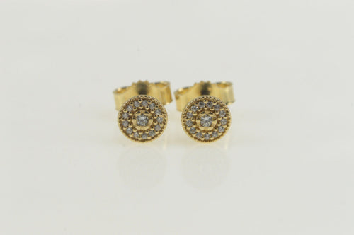 14K Pandora Radiant Elegance Diamond Halo Stud Earrings Yellow Gold
