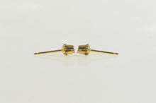 Load image into Gallery viewer, 14K Diamond Solitaire Scalloped Retro Stud Earrings Yellow Gold