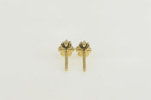 Load image into Gallery viewer, 14K Diamond Solitaire Scalloped Retro Stud Earrings Yellow Gold