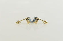 Load image into Gallery viewer, 10K Retro Classic Blue Topaz Solitaire Stud Earrings Yellow Gold