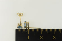 Load image into Gallery viewer, 10K Retro Classic Blue Topaz Solitaire Stud Earrings Yellow Gold