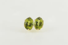 Load image into Gallery viewer, 14K Peridot Oval Solitaire Classic Stud Earrings Yellow Gold