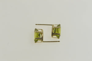 14K Peridot Oval Solitaire Classic Stud Earrings Yellow Gold