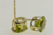 Load image into Gallery viewer, 14K Peridot Oval Solitaire Classic Stud Earrings Yellow Gold