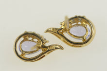 Load image into Gallery viewer, 14K Pear Tanzanite Diamond Accent Stud Earrings Yellow Gold