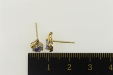 Load image into Gallery viewer, 14K Pear Tanzanite Diamond Accent Stud Earrings Yellow Gold