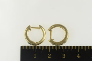 14K Princess Blue Topaz Inset Statement Hoop Earrings Yellow Gold