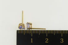 Load image into Gallery viewer, 14K Amethyst Solitaire Oval Simple Stud Earrings Yellow Gold