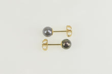 Load image into Gallery viewer, 14K 5.1mm Tahitian Pearl Classic Simple Stud Earrings Yellow Gold