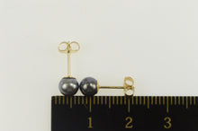 Load image into Gallery viewer, 14K 5.1mm Tahitian Pearl Classic Simple Stud Earrings Yellow Gold