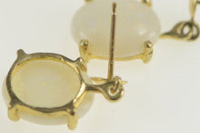 Load image into Gallery viewer, 10K Oval Natural Opal Retro Dangle Statement Earrings Yellow Gold