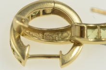 Load image into Gallery viewer, 14K Princess Peridot Squared Statement Hoop Earrings Yellow Gold