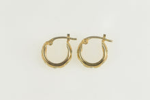 Load image into Gallery viewer, 14K Rounded Flush Inset CZ Huggies Hoop Earrings Yellow Gold