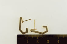 Load image into Gallery viewer, 14K Emerald Diamond Accent Squared Bar Hoop Earrings Yellow Gold