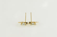 Load image into Gallery viewer, 14K Oval Blue Topaz Diamond Scalloped Halo Earrings Yellow Gold