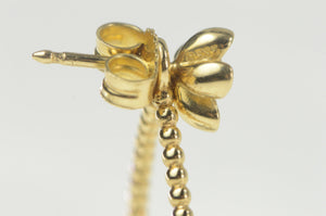14K Retired Pandora Cherry Blossom Dangle Earrings Yellow Gold