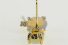 Load image into Gallery viewer, 10K Oval Natural Opal Diamond Accent Stud Earrings Yellow Gold