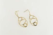 Load image into Gallery viewer, 14K Spiral Twist Oval Geometric Dangle Earrings Yellow Gold