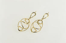 Load image into Gallery viewer, 14K Spiral Twist Oval Geometric Dangle Earrings Yellow Gold