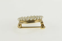 Load image into Gallery viewer, 14K Ornate Retro Seed Pearl Circle Statement Pin/Brooch Yellow Gold