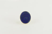 Load image into Gallery viewer, 14K Lapis Lazuli Inset Oval Bezel Set Lapel Tie Pin/Brooch Yellow Gold