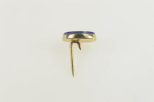 Load image into Gallery viewer, 14K Lapis Lazuli Inset Oval Bezel Set Lapel Tie Pin/Brooch Yellow Gold