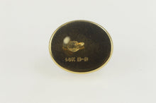 Load image into Gallery viewer, 14K Lapis Lazuli Inset Oval Bezel Set Lapel Tie Pin/Brooch Yellow Gold