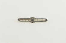 Load image into Gallery viewer, 14K Art Deco Amethyst Inset Filigree Bar Pin/Brooch Yellow Gold